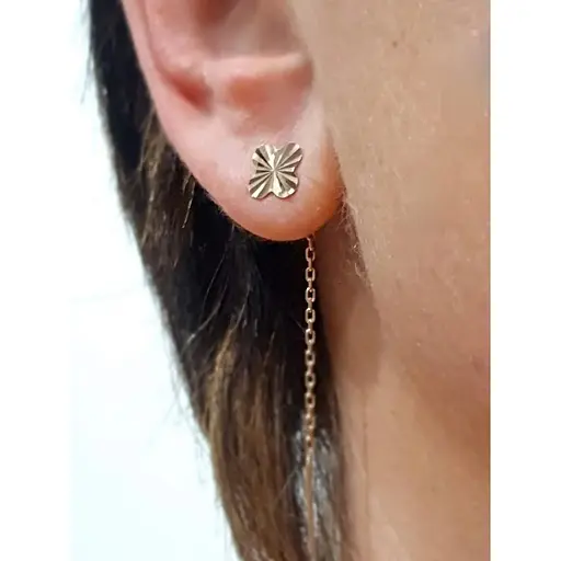 Золоті сережки-протягання Favoritum Конюшина. 210111_А - фото 2