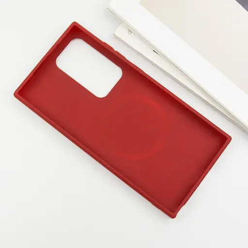TPU чехол Epik Bonbon Metal Style with MagSafe для Samsung Galaxy S24 Ultra Красный / Red - фото 3