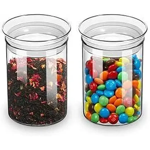 ZENS 450 мл скляні банки з кришками Набір з 2, скляні герметичні банки для зберігання зі скляними кришками для трав, прозорі