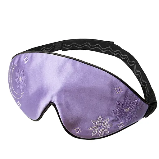 Маска для сну шовкова Чумацький Шлях 3.1 з вишитим українським орнаметом в Подарунковій упаковці Лаванда (1201-02) - фото 3