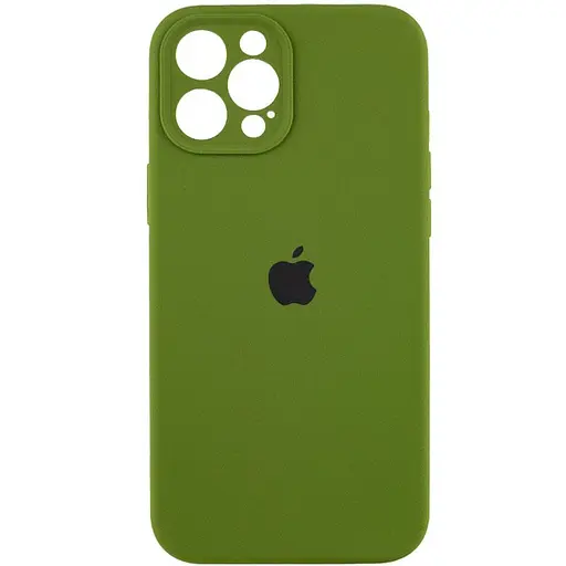 Чехол Silicone Case Full Camera Protective AA для Apple iPhone 12 Pro Max 6.7 Зеленый/Dark Olive - фото 1