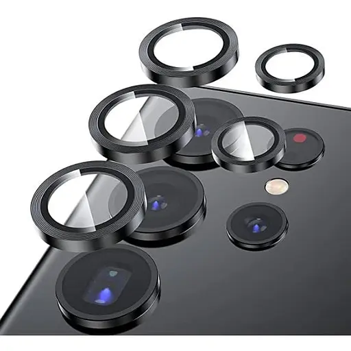 Захисне скло на камеру DK для Samsung Galaxy S22 Ultra 5G S908 Metal Ring Eagle Eye 015709 black
