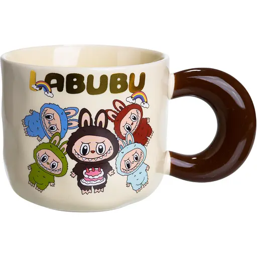 Кружка фарфоровая LABUBU Bring Joy 400 мл бежевый FM-21A