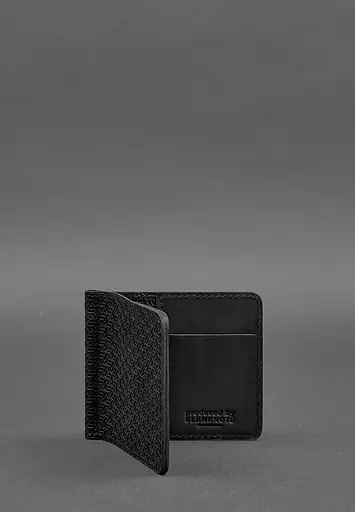 Мужской кожаный портмоне 1.0 зажим для денег черный Карбон - фото 3