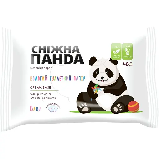 Вологий туалетний папір Сніжна Панда Baby Cream 48 шт. х 2 уп - фото 2