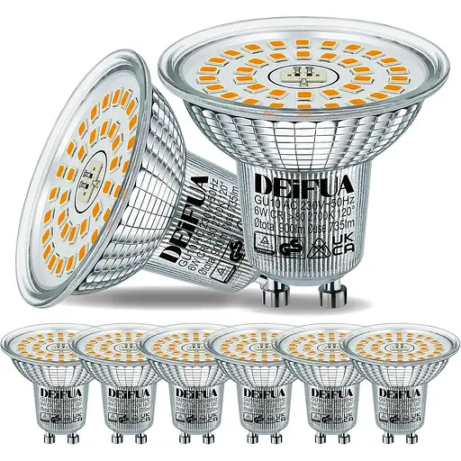 Светодиодная лампа DEIFUA GU10 Теплый белый 2700 K 6 Вт 900 люмен
