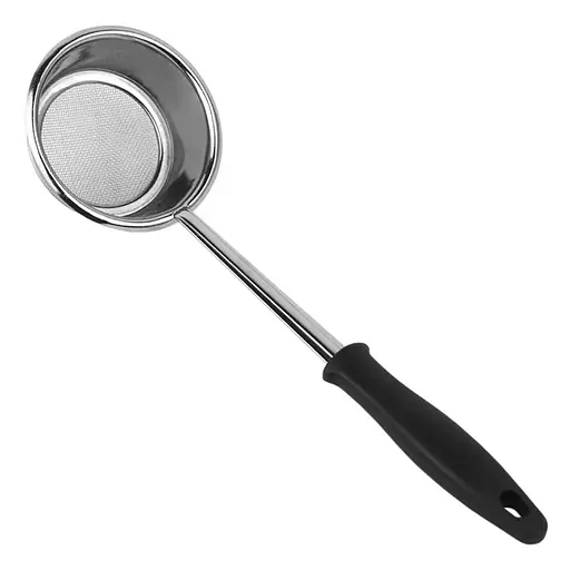 Шумівка-сито з нержавіючої сталі з ручкою 29.5 см, Kitchen Master Сріблястий 87318 - фото 1