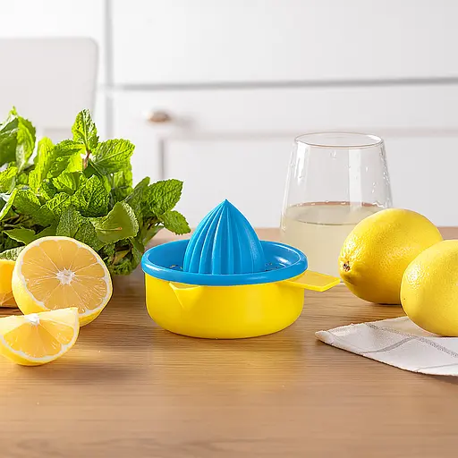 Соковыжималка ручная для цитрусовых 200 мл, Kitchette Желтый с голубым 87617 - фото 6