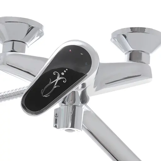 Змішувач для ванни Haiba Magic 006 із чорною ручкою HB0674 Хром - фото 2