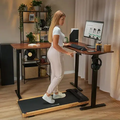 Компьютерный угловой стол Di Volio Montaro с регулируемой высотой коричневый - фото 5