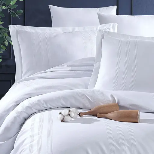 Постільна білизна Melkor V1 Beyaz Ранфорс Жаккард Clasy pbe0052071 - фото 2