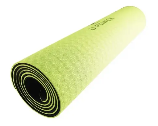 Коврик для йоги и фитнеса U-powex TPE Yoga mat Green/Black (183х61х0.6) (UP_1000_TPE_Gr/Black) - фото 2