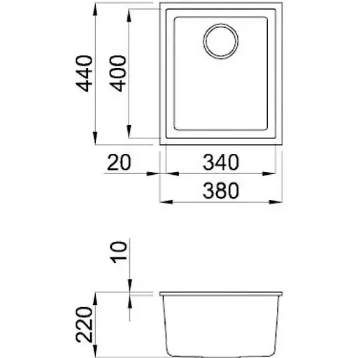 Кухонна мийка Elleci Quadra 100 Under top titano 68 - фото 2