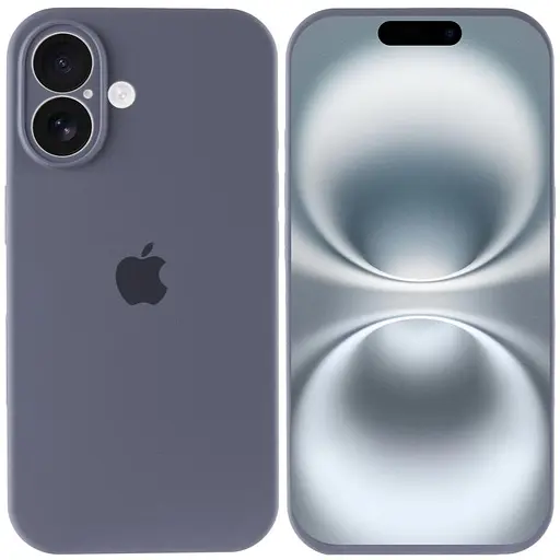 Чехол Epik Silicone Case Full Camera Protective AA для Apple iPhone 16, 6.1 Серый/Lavender Gray - фото 4