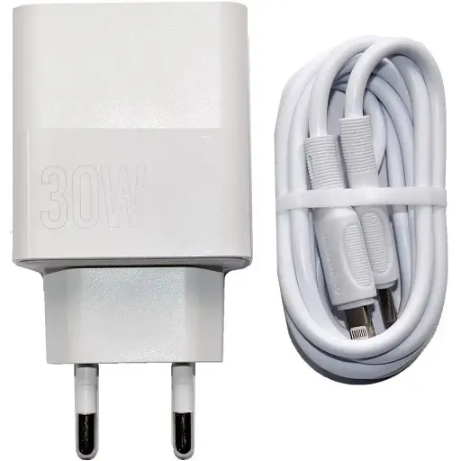 Мережевий зарядний пристрій Borofone BA75A Powerfull блок і кабель Type-C to Lightning - фото 1