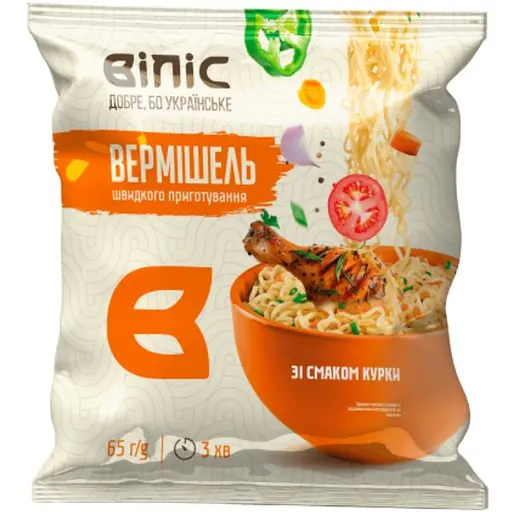 Вермишель быстрого приготовления Вилис со вкусом курицы 65 г - фото 1