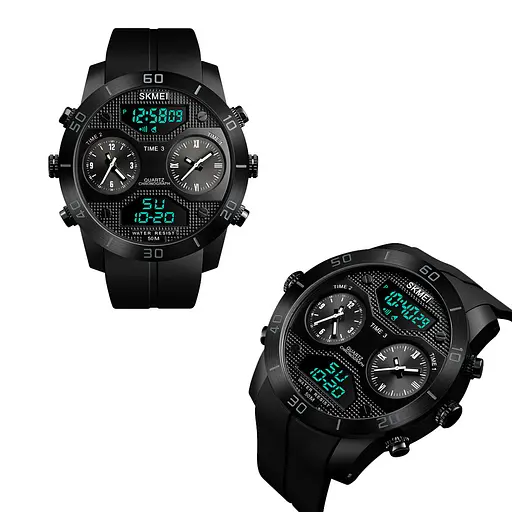 Чоловічий спортивний годинник Skmei 1355 Чорні - фото 4