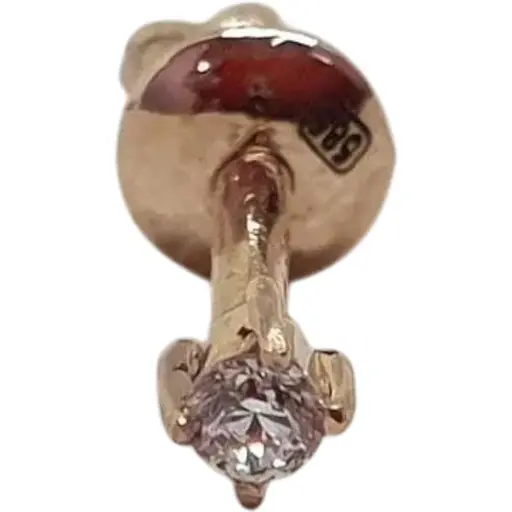 Золотая моносерьга-пуссета Вселенная с фианитом. 21711101.5