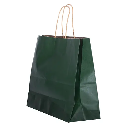 Подарочный пакет Yiwu 31х12х25 см крафтовый 12 штук зеленый HP-10359-2GR - фото 3