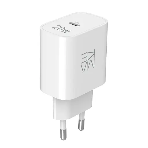 Зарядний пристрій мережевий MAKE 20W Type-C PD3.0 White - фото 4
