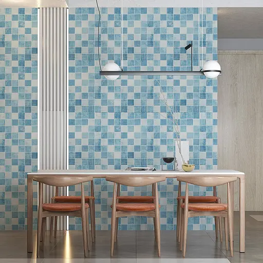 Панель стеновая 3D 700х700х4мм Мозаика голубая SW-00002009 - фото 5