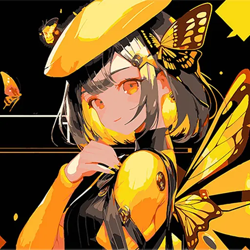 Набір для розпису по номерах Аніме дівчинка-метелик, Strateg, на чорному фоні, 30x30 см, SH3030-17