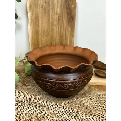 Макітра хвилька керамічна (глиняна) Декор  2.5 л