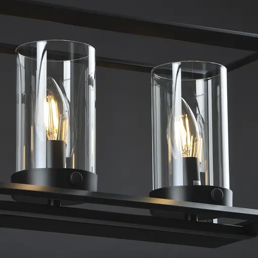 Люстра Brille лофт подвесная свеча E14 40W BK (BL-387S/5) - фото 4