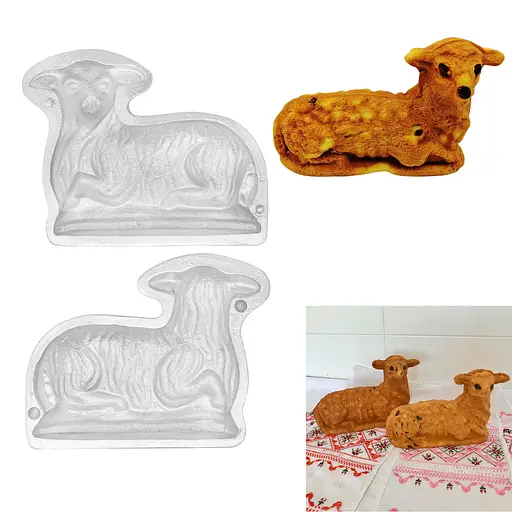 Форма алюмінієва великодня "Баранчик" для випічки святкового цільного кексу баранчика 18х14.5х8 см, Ласунка 84077 - фото 1