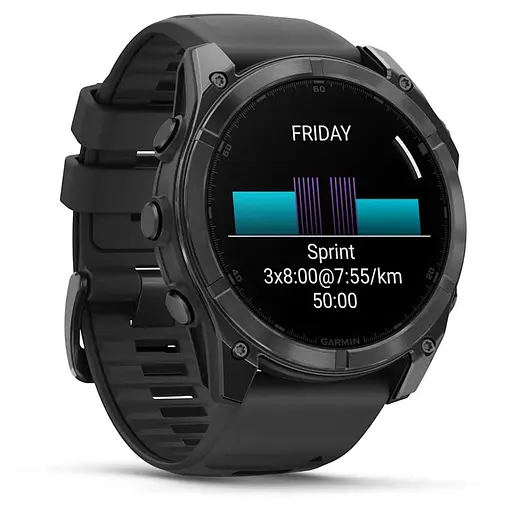 Смарт-часы Garmin Fenix 8 51 мм AMOLED Черный/Серый с силиконовым ремешком QuickFit 26 мм - фото 3