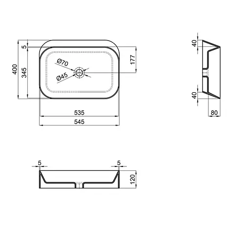 Умивальник Qtap Scorpio 550x390x120 White QT14112243WN, Білий - фото 2