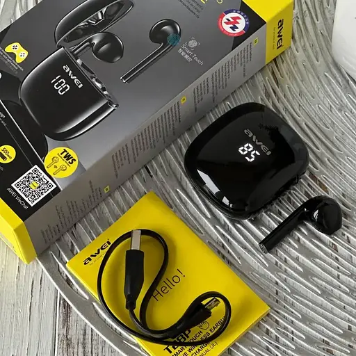 Навушники Bluetooth Awei T28P TWS IPX6 | BT5.1, 35/500mAh, 6Hours | black - фото 5