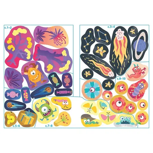 Кумедні чудовиська. Розмальовка з наліпками - фото 3