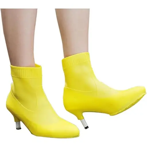 Бахилы на обувь резиновые под каблук 907 Yellow (17559)