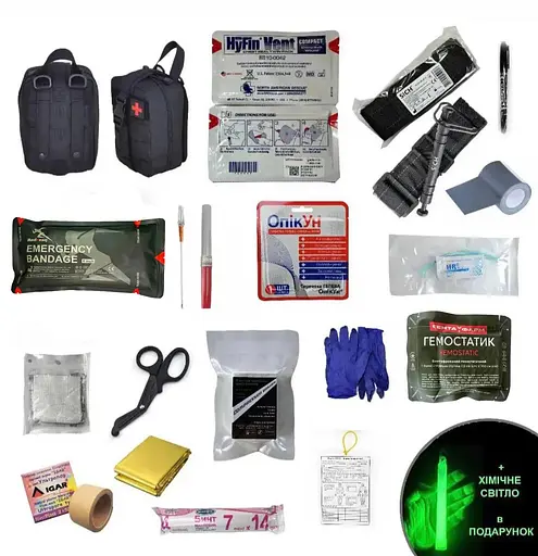 Аптечка укомплектованная образца НАТО №2 Rescue Ready в подсумке с быстрым сбросом темно-синий - фото 1