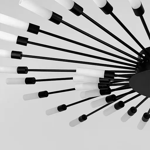 Потолочная черная люстра в форме солнечной вспышки на 32 плафона G4 Ø 110х90 см | Line F | Ст. 1279/32 BK - фото 4