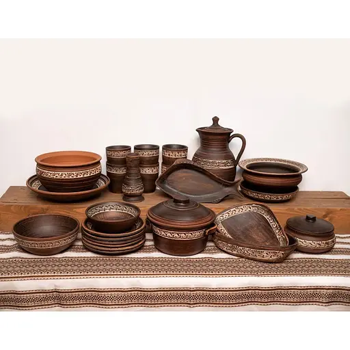 Різдвяний набір керамічного (глиняного) посуду Традиції Святвечора на 6 осіб