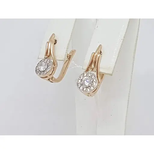 Золотые серьги Семейные драгоценности с фианитами. 131128 - фото 2