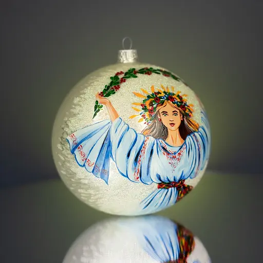 Ялинкова прикраса Різдвяні історії Берегиня Незалежності куля скло (4820001106893) - фото 2