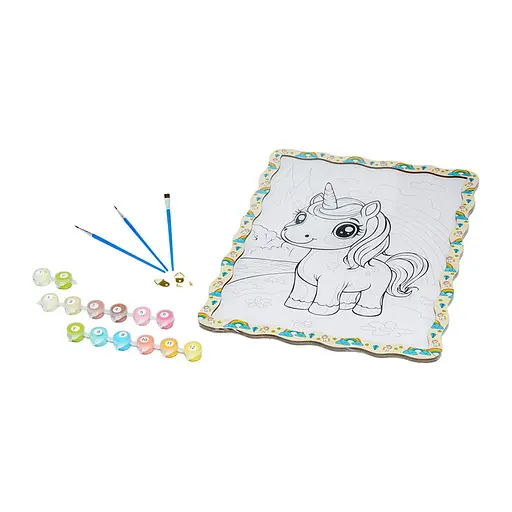 Дитячий набір для розпису по дереву "Милий Єдиноріг" Puz-22950 формат А3 - фото 3