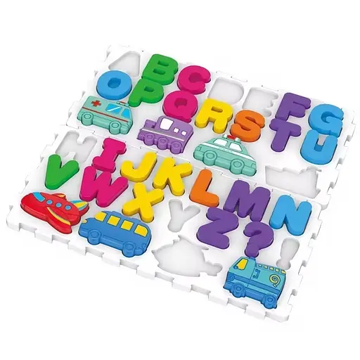 Развивающая игра "Логика-вкладыш 4 в 1" Bambi DF80 цифры, буквы, фигуры, транспорт - фото 3