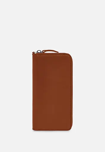 Кожаный портмоне на молнии Monik светло-коричневый - фото 6