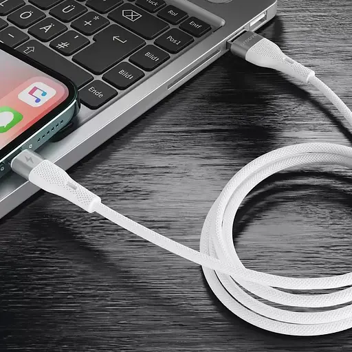 Кабель Proove Light Silicone USB-C to USB-C 60W 1m White (CCLC60001102) [133319] - фото 3