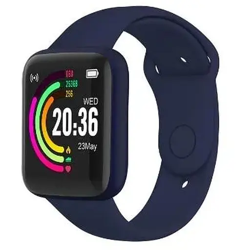 Фитнес-браслет D20 пульсометр, тонометр, шагомер Blue (16096)