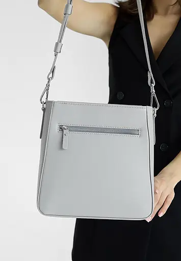 Жіноча шкіряна сумка Stella сіра - фото 6