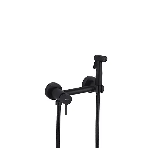 Змішувач для гігієнічного душу зовнішнього монтажу 150 мм Kroner KRP Edelstahl Klassisch - SCH052 CV027930, Чорний матовий - фото 1