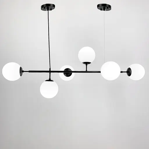 Люстра видовжена в чорному корпусі на 6 плафонів (тип A) Line.F SGJ 7/6A BK+BK - фото 6