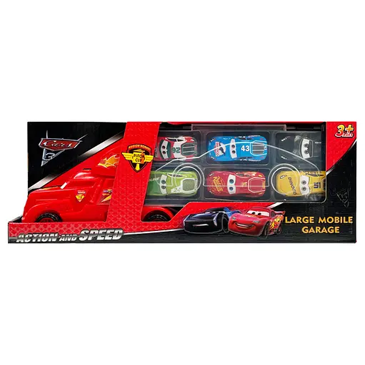 Ігровий набір машинок "Тачки" 558-4 / 3788-2 вантажівка з гаражем та 6 машинок