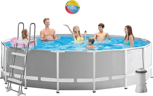 Басейн каркасний Intex 26726 круглий 457x122 см 16805 л зі сходами і насосом-фільтром - фото 3