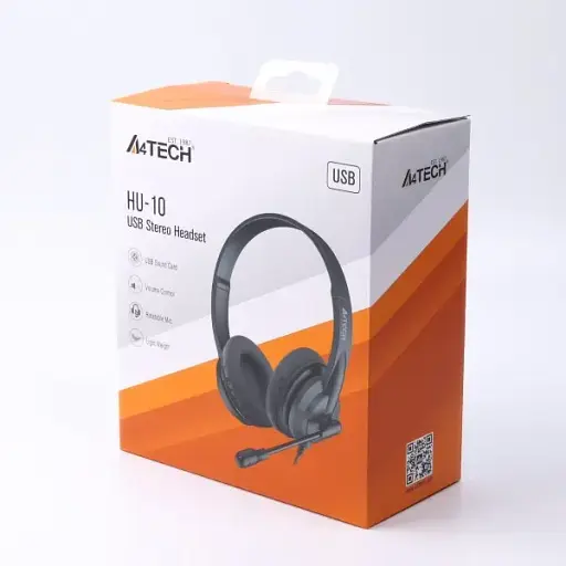 Наушники A4Tech HU-10 Black USB поворотный микрофон динамики 40 мм 105 дБ 32 Ом 2 м - фото 3